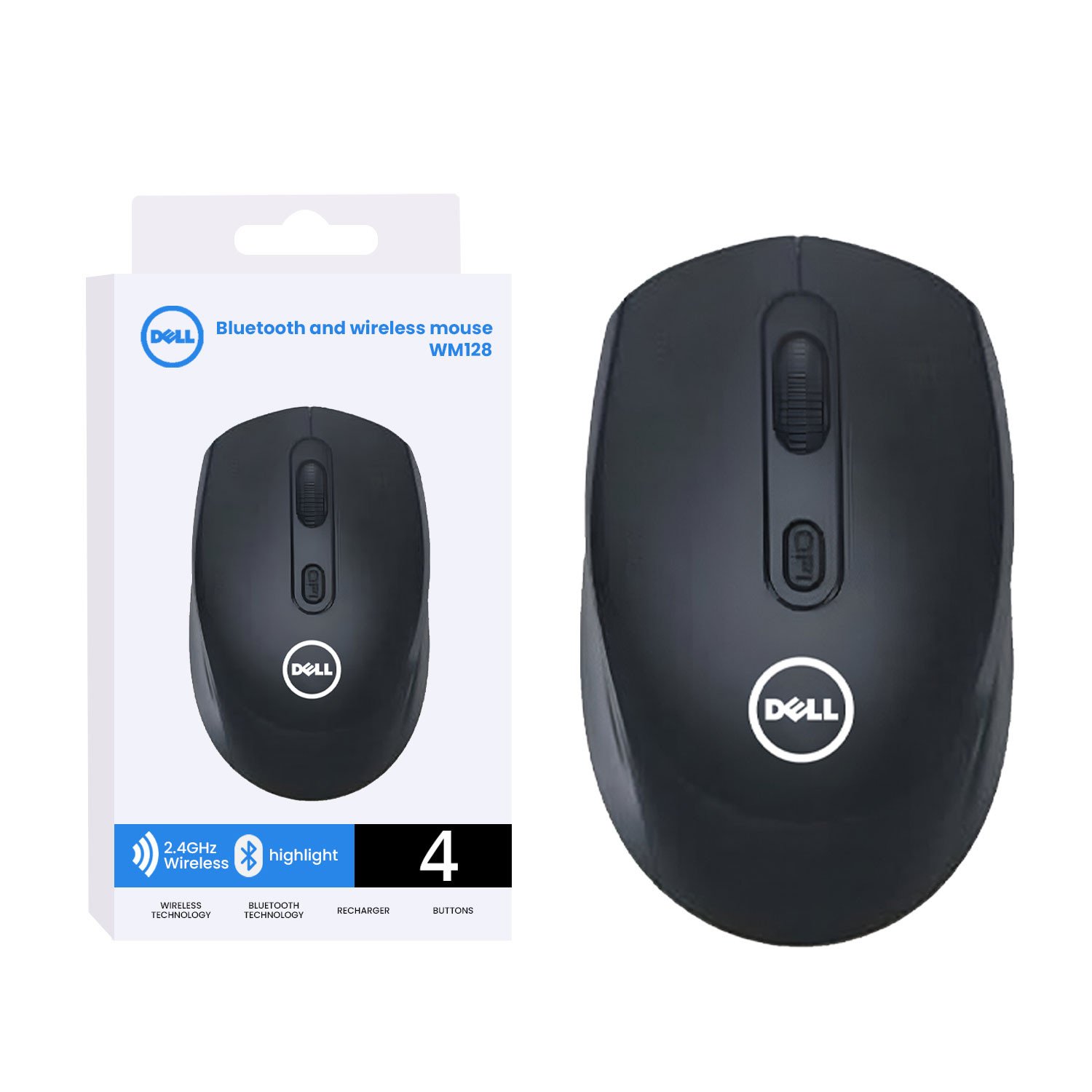 DELL WM128 BLUETOOTH AND WIRELESS 2.4GHZ MOUSE