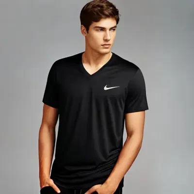 Pack Of 2 Men's V-Neck 180gsm High Quality Knitted Single Jersey Printed Cotton T-Shirts