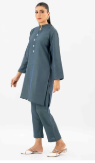 Maahru Stitched 2 PC Shirt & Trouser - Ocean Breeze