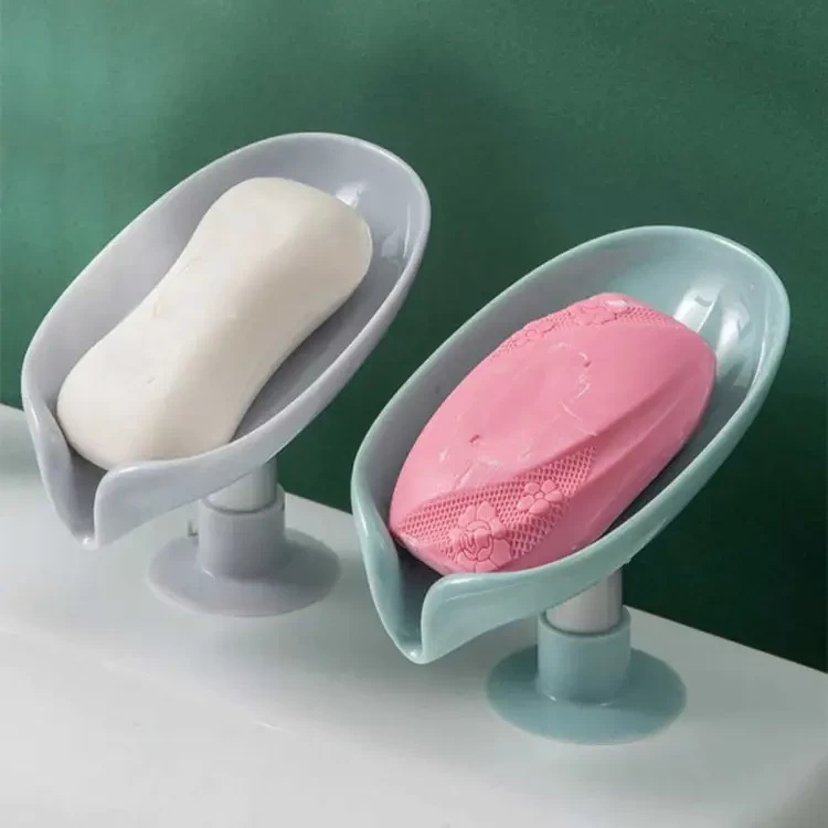 Newstyle Leaf Shape Soap Box Drain Soap Holder Box Bathroom Shower Soap Holder Dish Storage Plate Tray Bathroom Supplies Bathroom Gadge