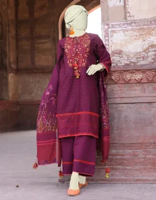 Junaid Jamshed J. Women Unstitched 3 Piecefor Women And Girls - Fabric: Lawn - Color: Red -Collection: Eid Tehwar Edit Vol. - Designcode: Jlawn-S-24-551 Tehze