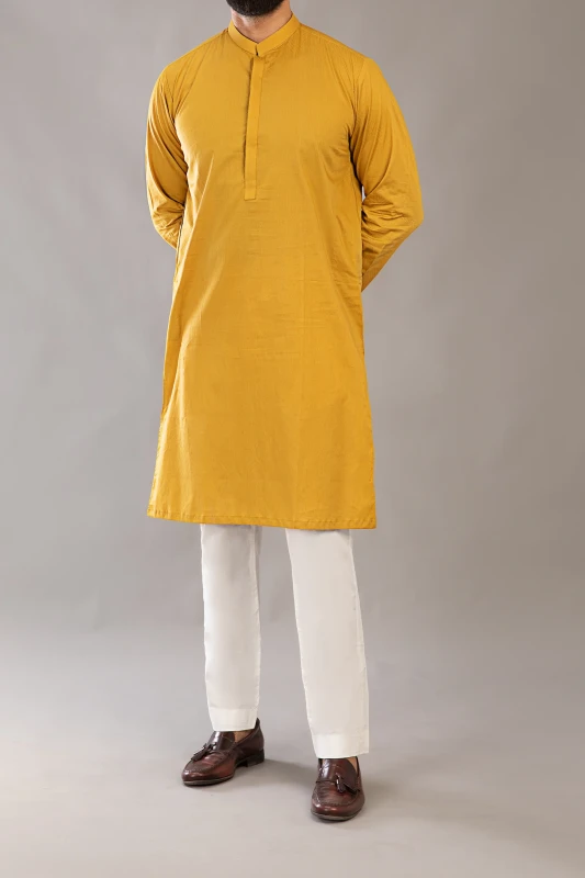 1PC STITCHED YELLOW KURTA IST-133