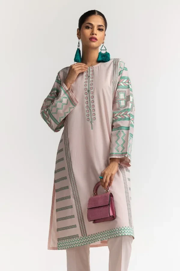 Dyed Cotton Screen Printed Shirt With Trouser IPS-24-138